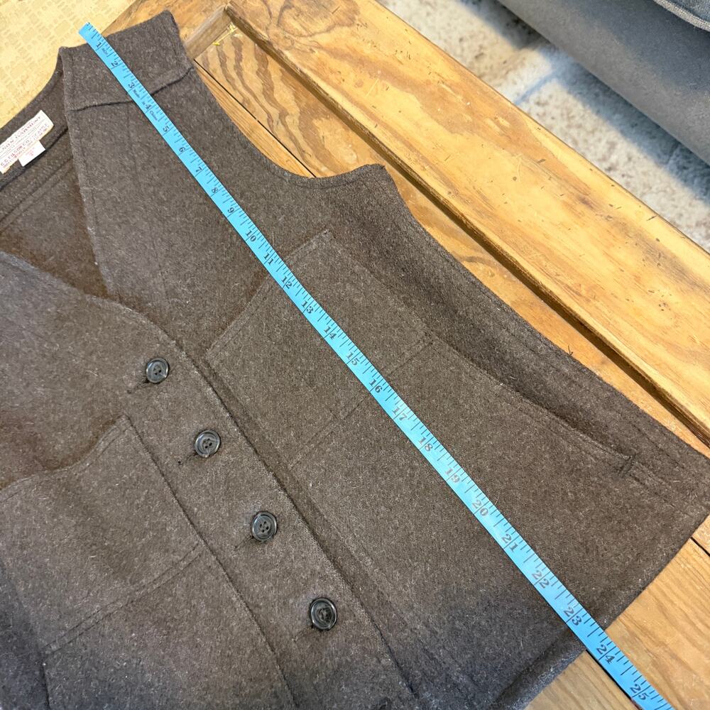 Filson Mackinaw Wool Brown Vest Mens Small - Picture 8 of 9